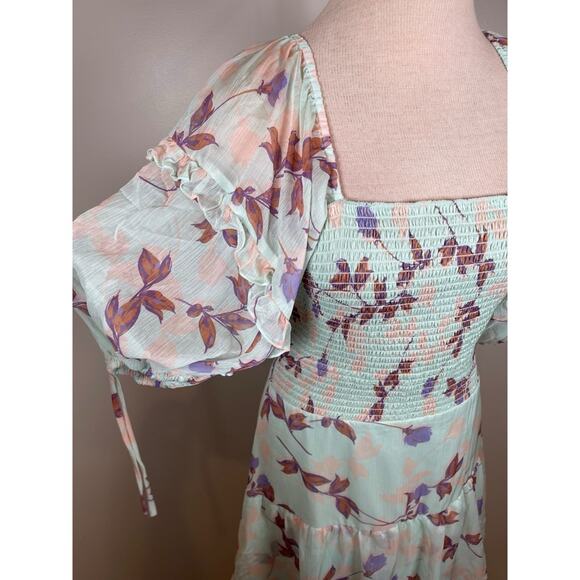 Amanda Uprichard Florentina Floral Tiered Maxi Dress in Monte Carlo Size Large - Picture 5 of 9